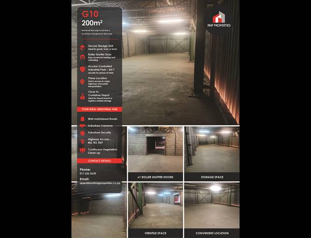 Industrial property to rent in HERIOTDALE